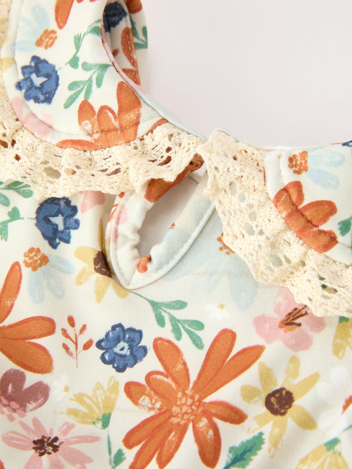 Fall Girls Floral Lace Collar Puff Sleeve Outfit Set by Rylee Faith Designs