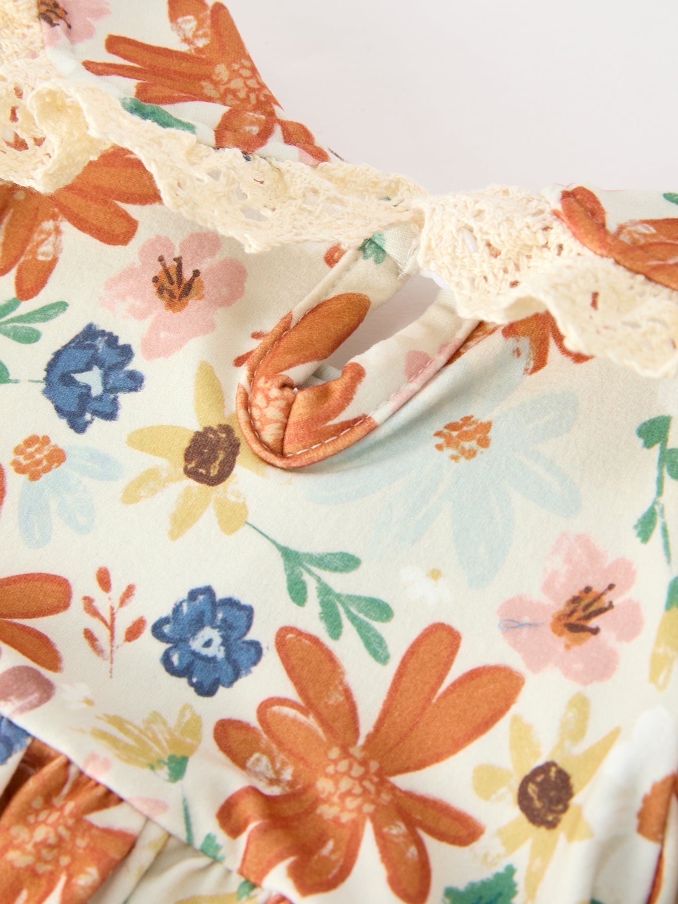 Fall Girls Floral Lace Collar Ruffle Bloomer Set by Rylee Faith Designs