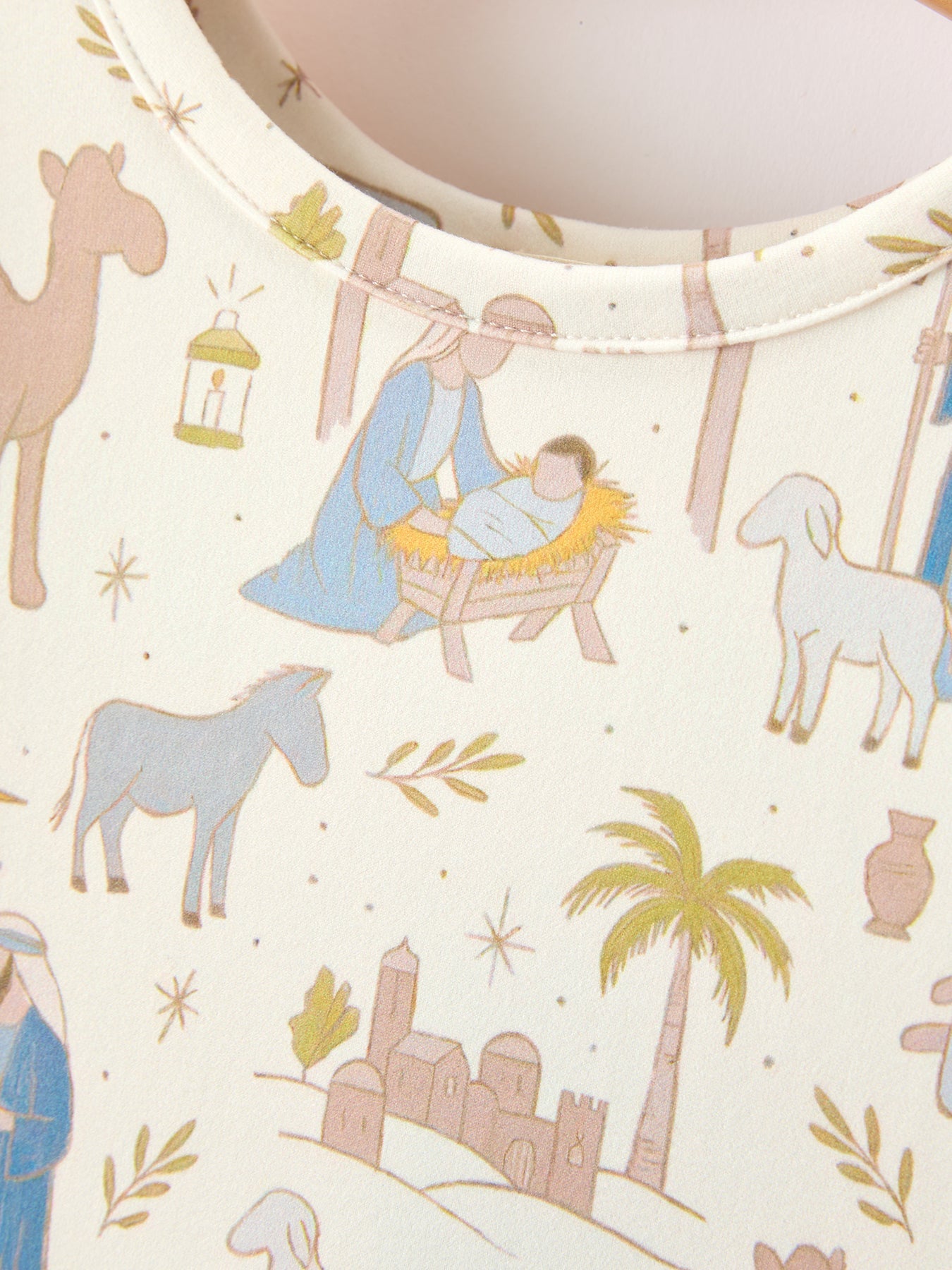 Christmas Girls Nativity Print Twirl Long Sleeve Dress by Rylee Faith Designs