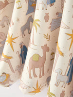 Christmas Girls Nativity Print Twirl Long Sleeve Dress by Rylee Faith Designs