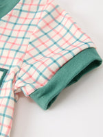 Baby Boy Christmas Embroidered Plaid Jonjon Romper by Rylee Faith Designs