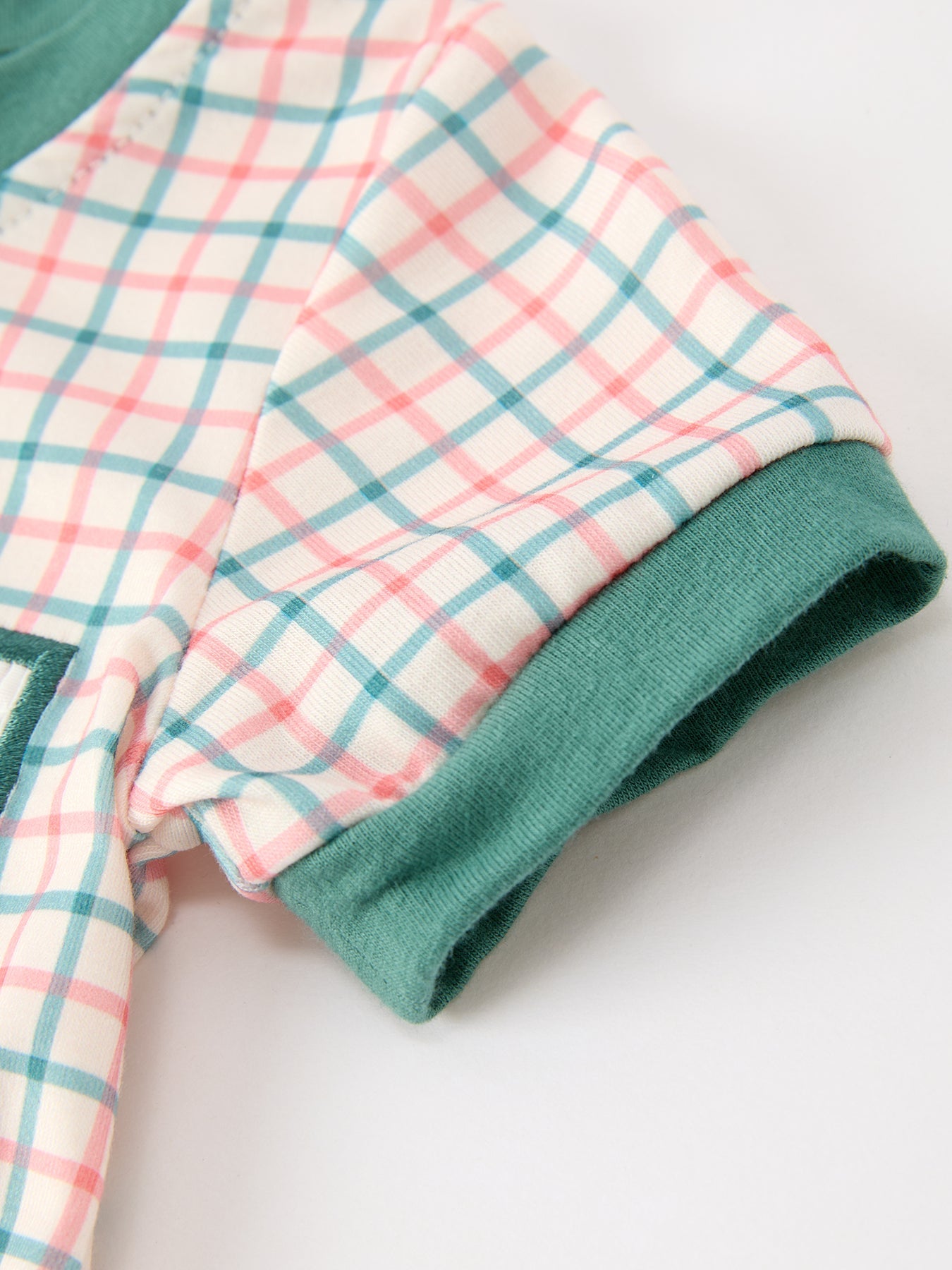 Baby Boy Christmas Embroidered Plaid Jonjon Romper by Rylee Faith Designs