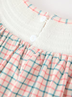 Girls Christmas Smocked Plaid Dress with Tree Embroidery by Rylee Faith Designs