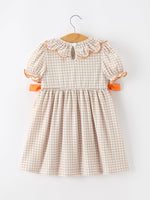 Thanksgiving Smocked Girls Dress Turkey Pumpkin Pie Embroidery by Rylee Faith Designs