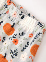 Fall Halloween Pumpkin Ghost Print Girls Long Sleeve Set by Rylee Faith Designs