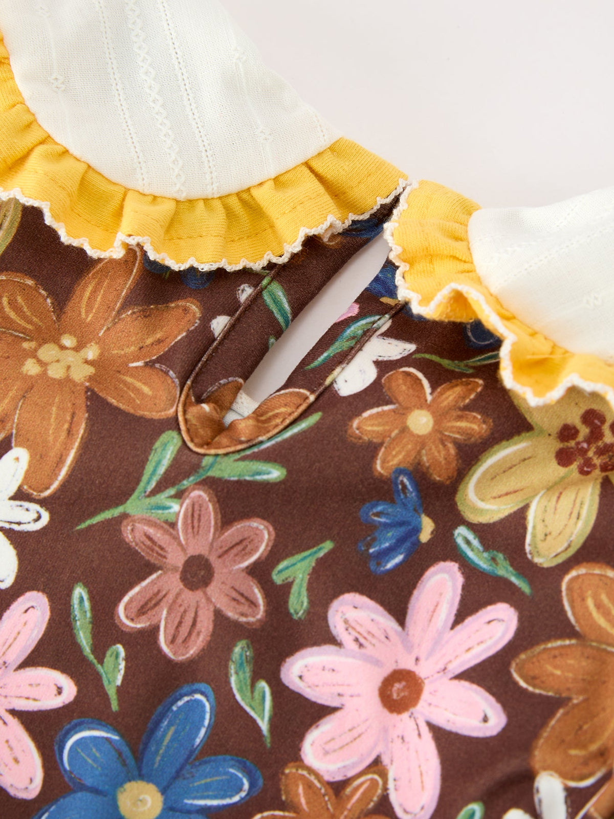 Fall Retro Girls Floral Peter Pan Collar Twirl Dress by Rylee Faith Designs