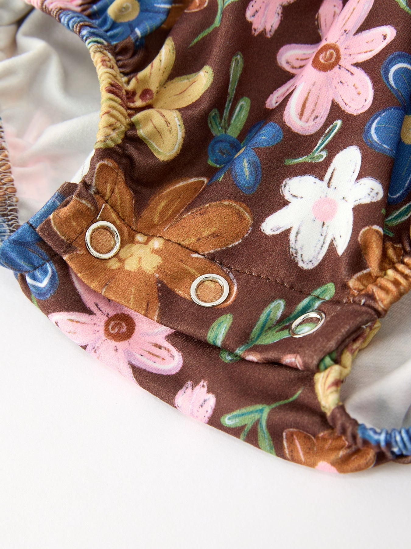 Fall Retro Floral Baby Girls Bubble Romper by Rylee Faith Designs