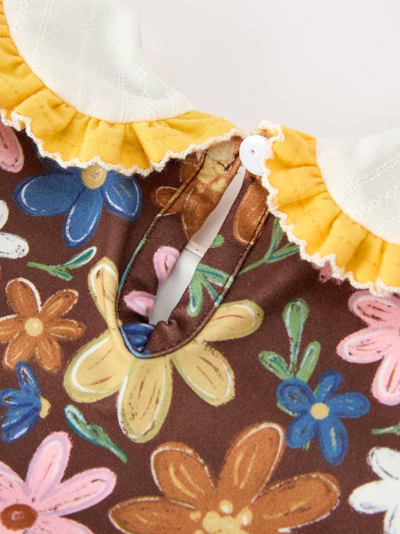 Fall Retro Floral Baby Girls Bubble Romper by Rylee Faith Designs