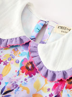 Fall Purple Floral Baby Girls Bubble Romper by Rylee Faith Designs