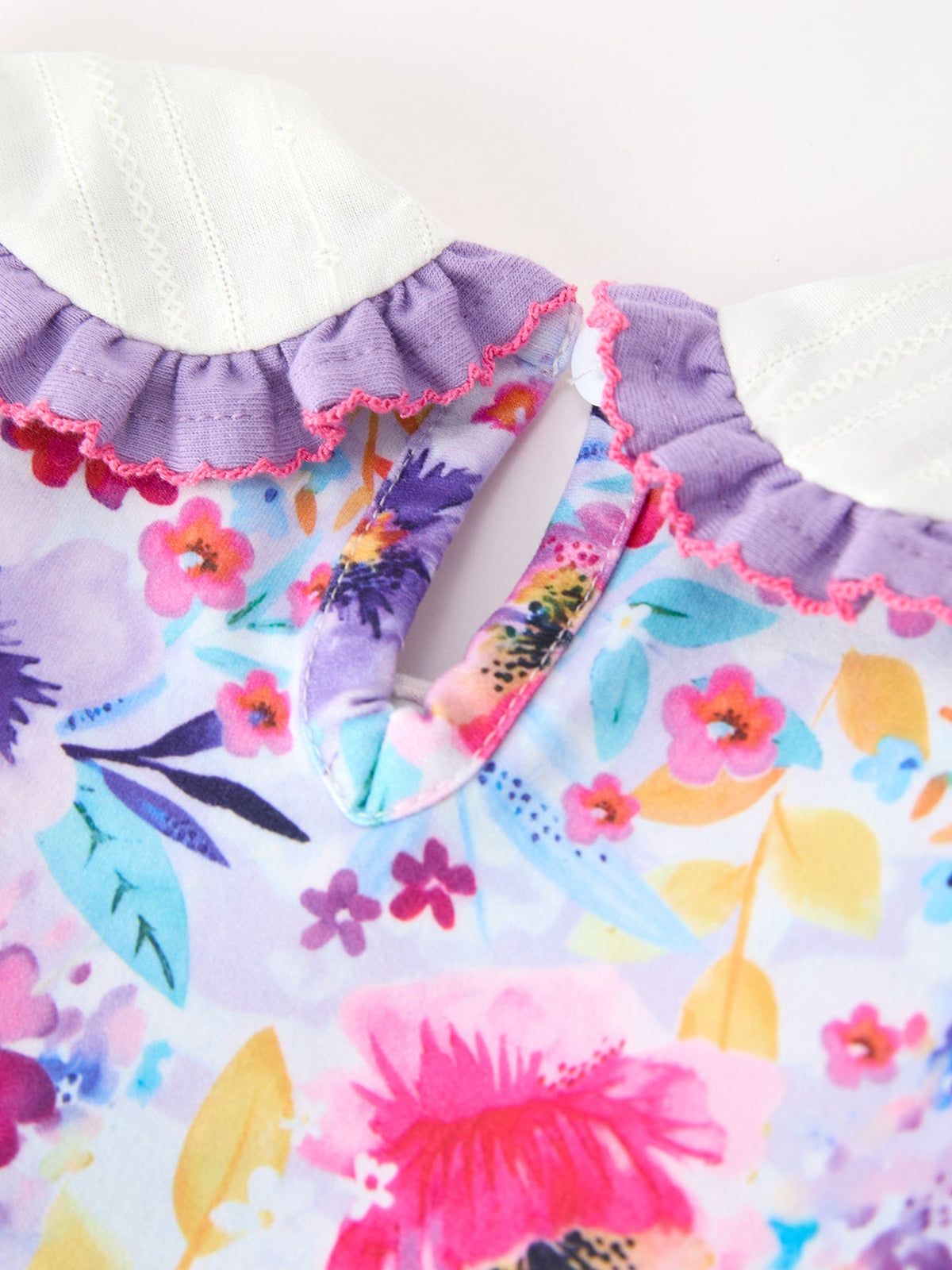 Fall Purple Floral Baby Girls Bubble Romper by Rylee Faith Designs