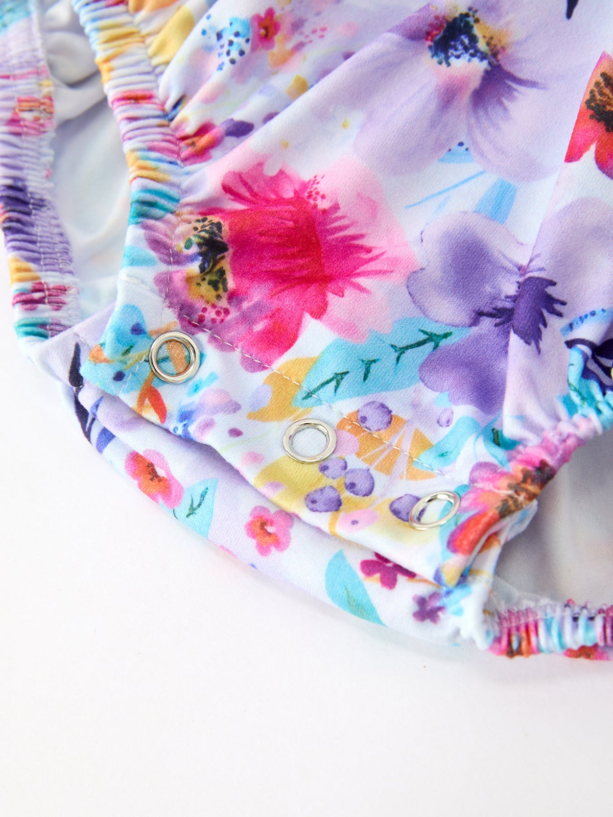 Fall Purple Floral Baby Girls Bubble Romper by Rylee Faith Designs