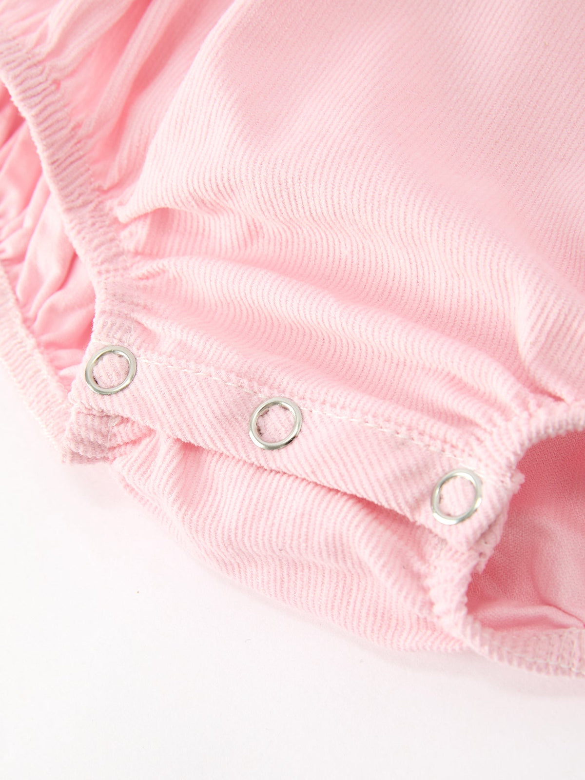 Fall Pink Smocked Baby Girl Bubble Romper Peter Pan Collar Floral Detail by Rylee Faith Designs