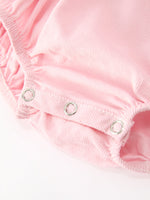 Fall Pink Smocked Baby Girl Bubble Romper Peter Pan Collar Floral Detail by Rylee Faith Designs