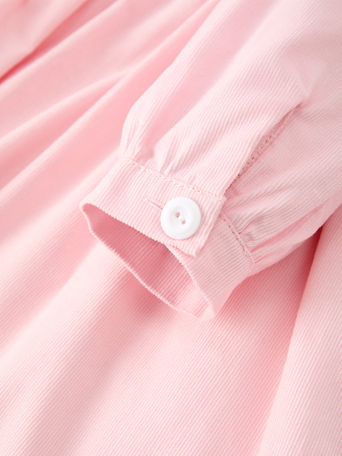 Fall Pink Smocked Girls Dress Peter Pan Collar Long Sleeve Floral Detail by Rylee Faith Designs