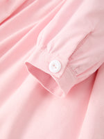 Fall Pink Smocked Girls Dress Peter Pan Collar Long Sleeve Floral Detail by Rylee Faith Designs