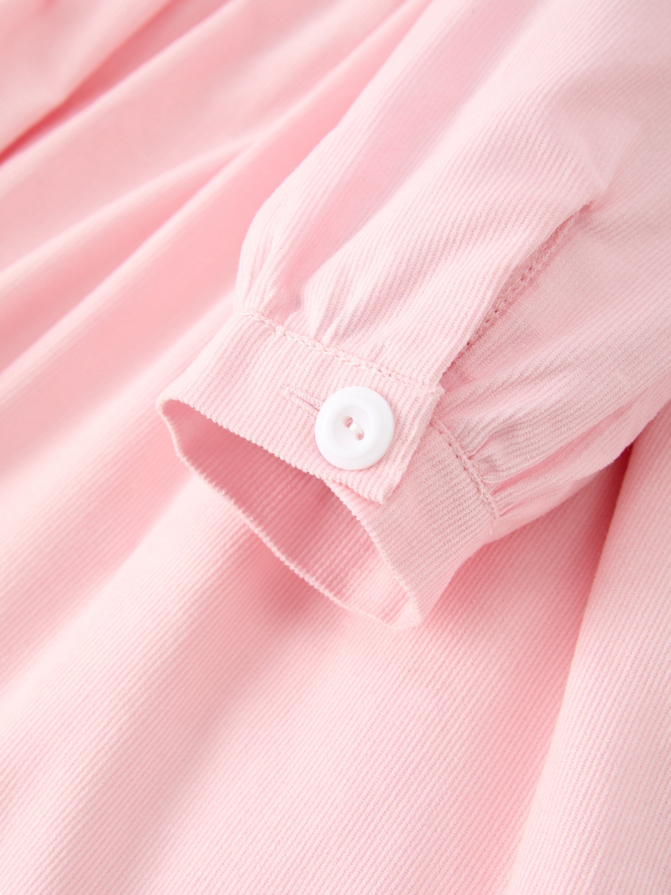 Fall Pink Smocked Girls Dress Peter Pan Collar Long Sleeve Floral Detail by Rylee Faith Designs
