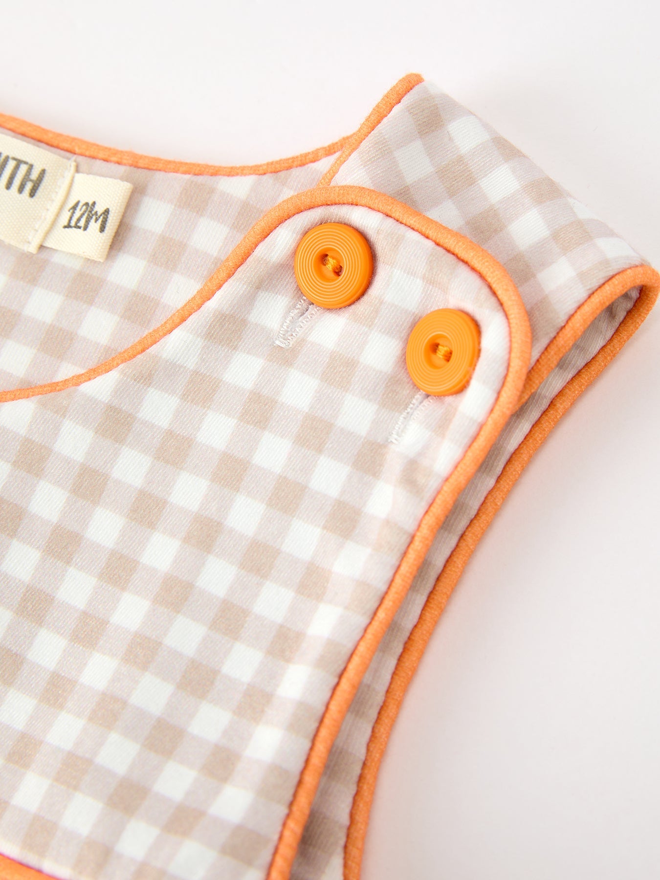Thanksgiving Boys Gingham Jon Jon Embroidered Romper by Rylee Faith Designs
