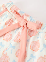 Mommy and Me Fall Pumpkin Print Pajama Set by Rylee Faith Designs