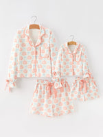 Mommy and Me Fall Pumpkin Print Pajama Set by Rylee Faith Designs