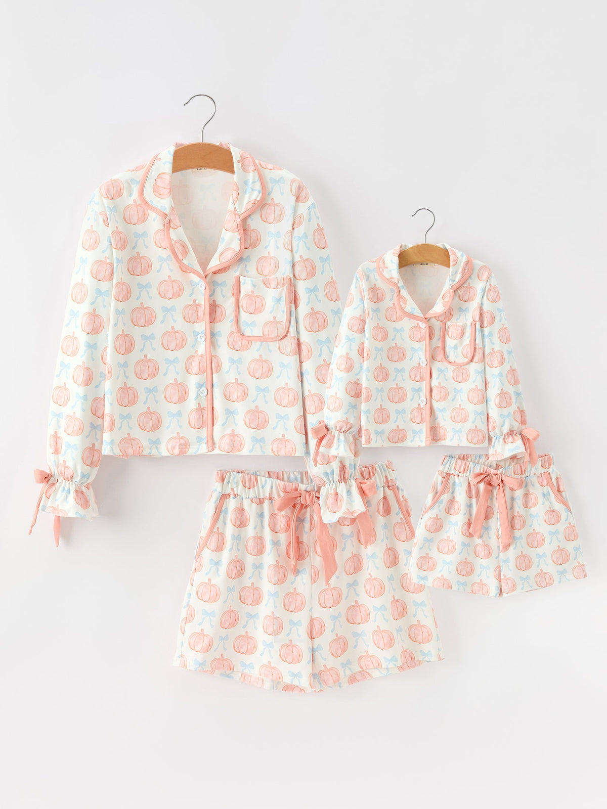 Mommy and Me Fall Pumpkin Print Pajama Set by Rylee Faith Designs