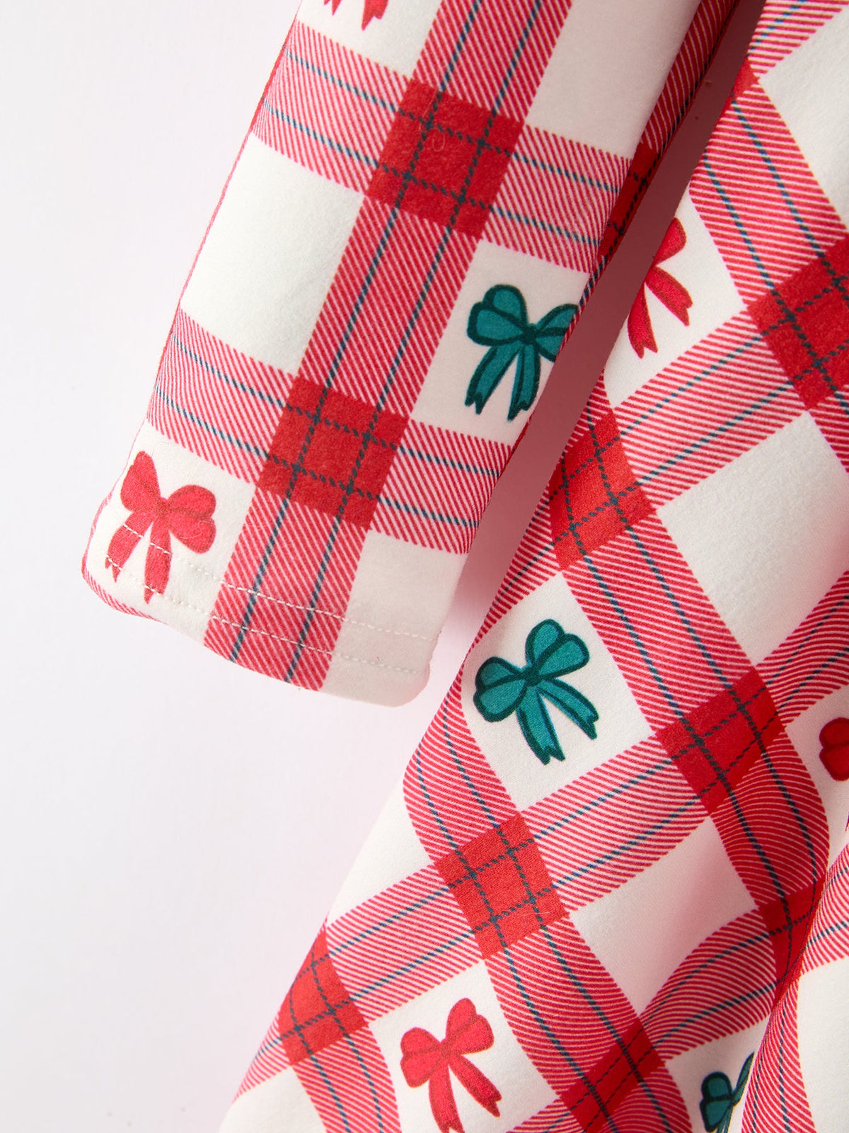 Christmas Girls Candy Cane & Bow Plaid Twirl Dress by Rylee Faith Designs