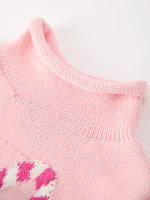 Christmas Candy Cane Bow Knit Baby Girls Romper by Rylee Faith Designs