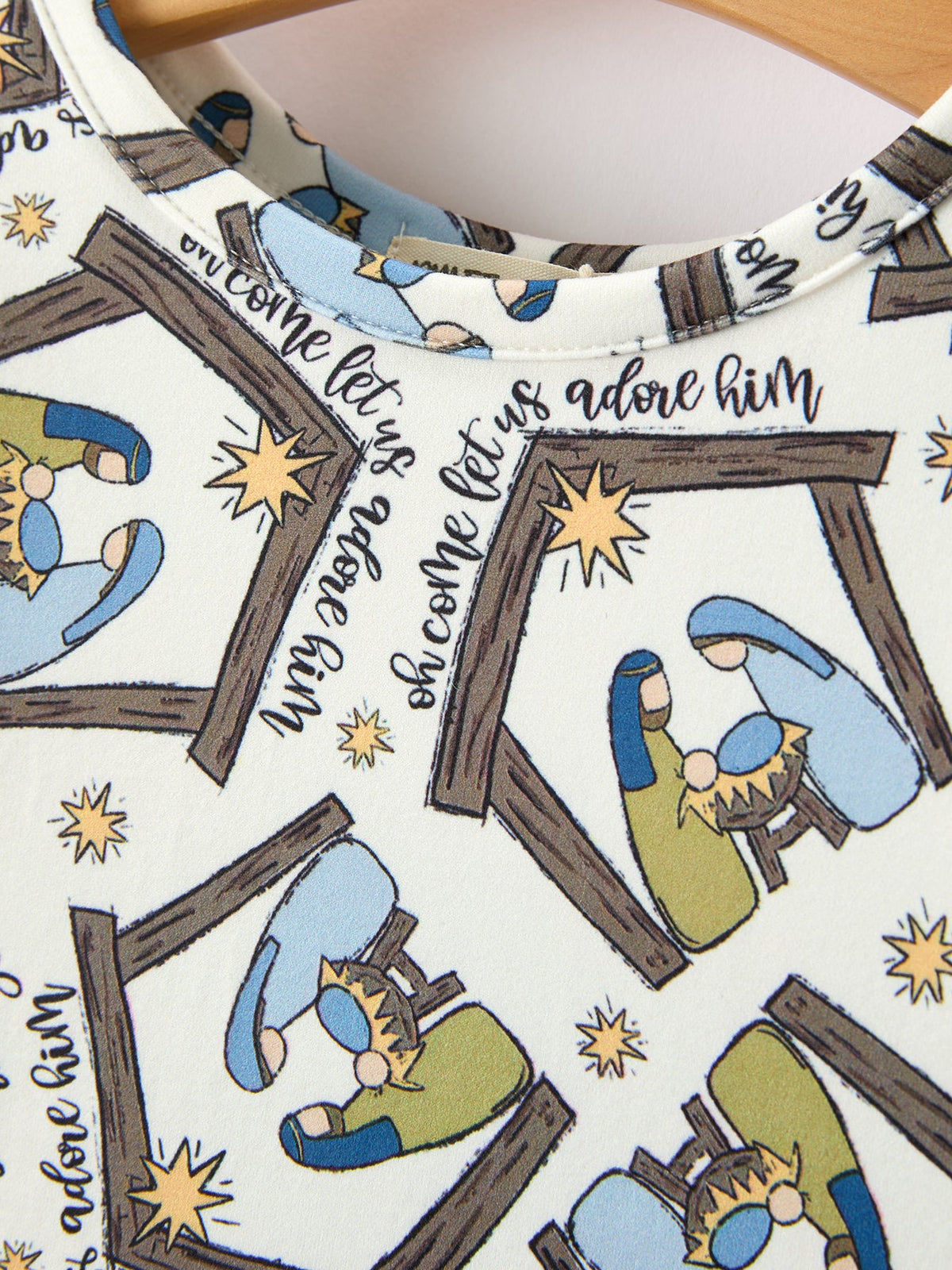 Christmas Girls Nativity Scene Print Twirl Dress by Rylee Faith Designs