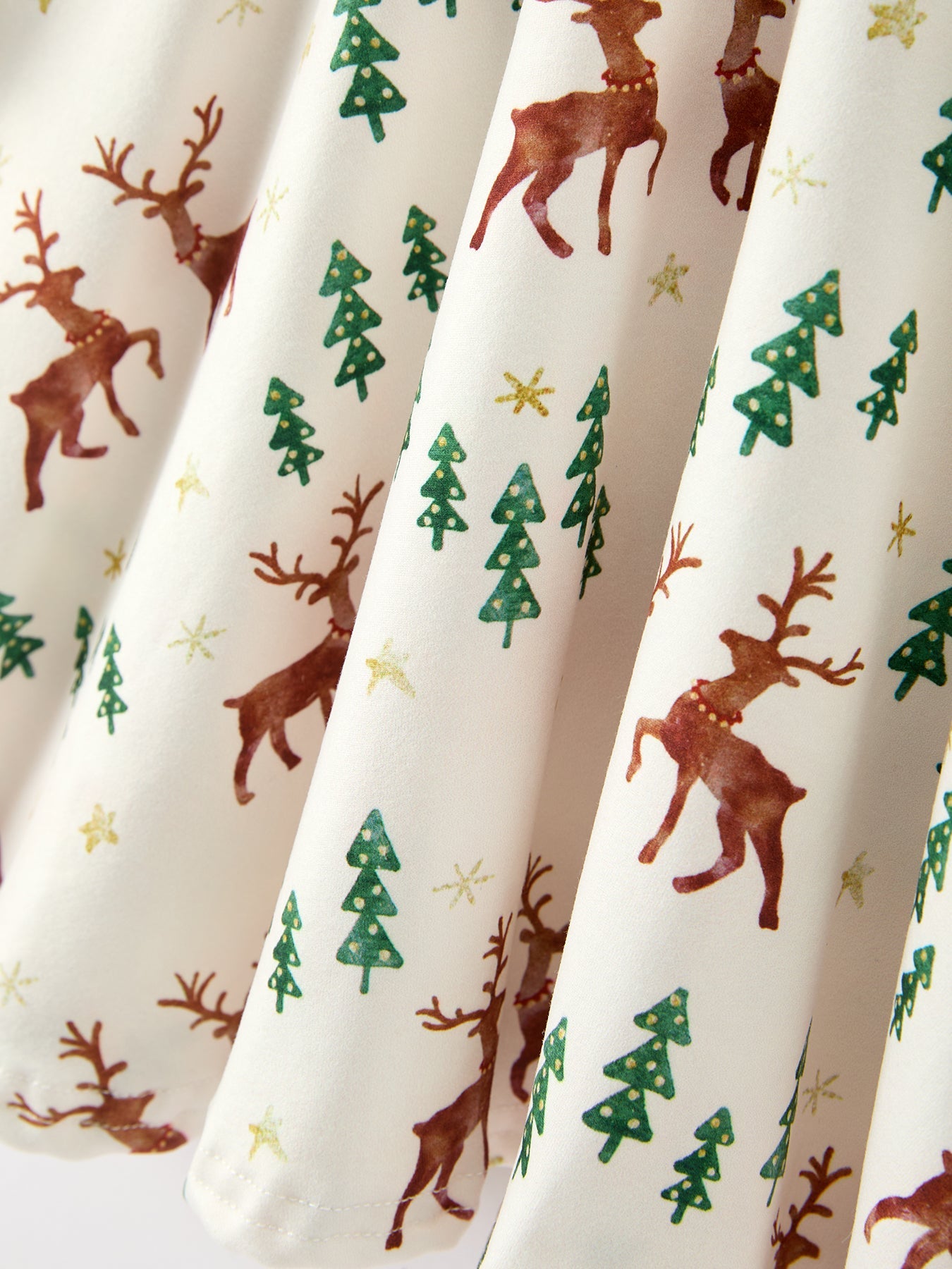 Christmas Girls Deer & Pine Tree Holiday Twirl Dress by Rylee Faith Designs