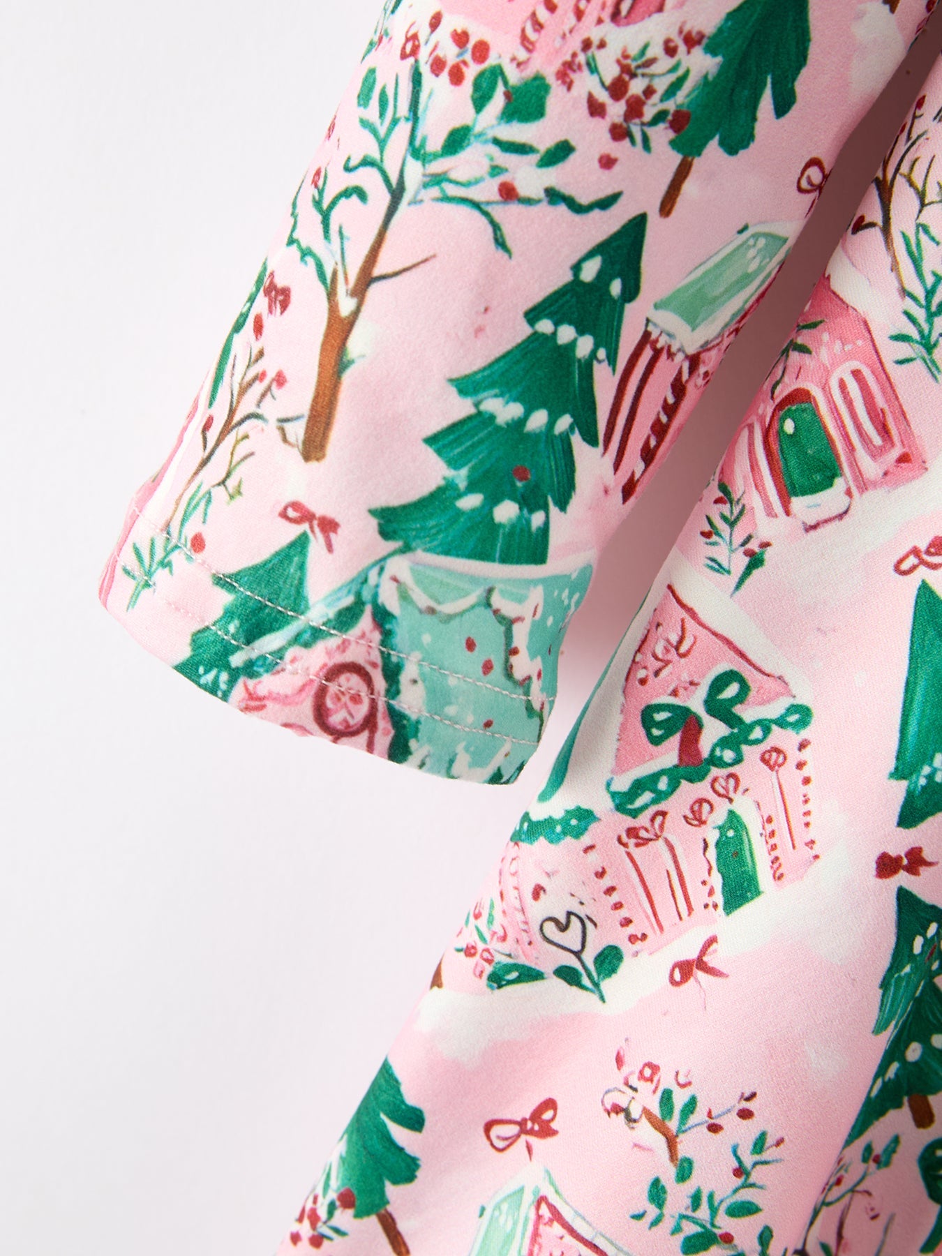 Christmas Girls Pink Holiday Village Print Twirl Dress by Rylee Faith Designs