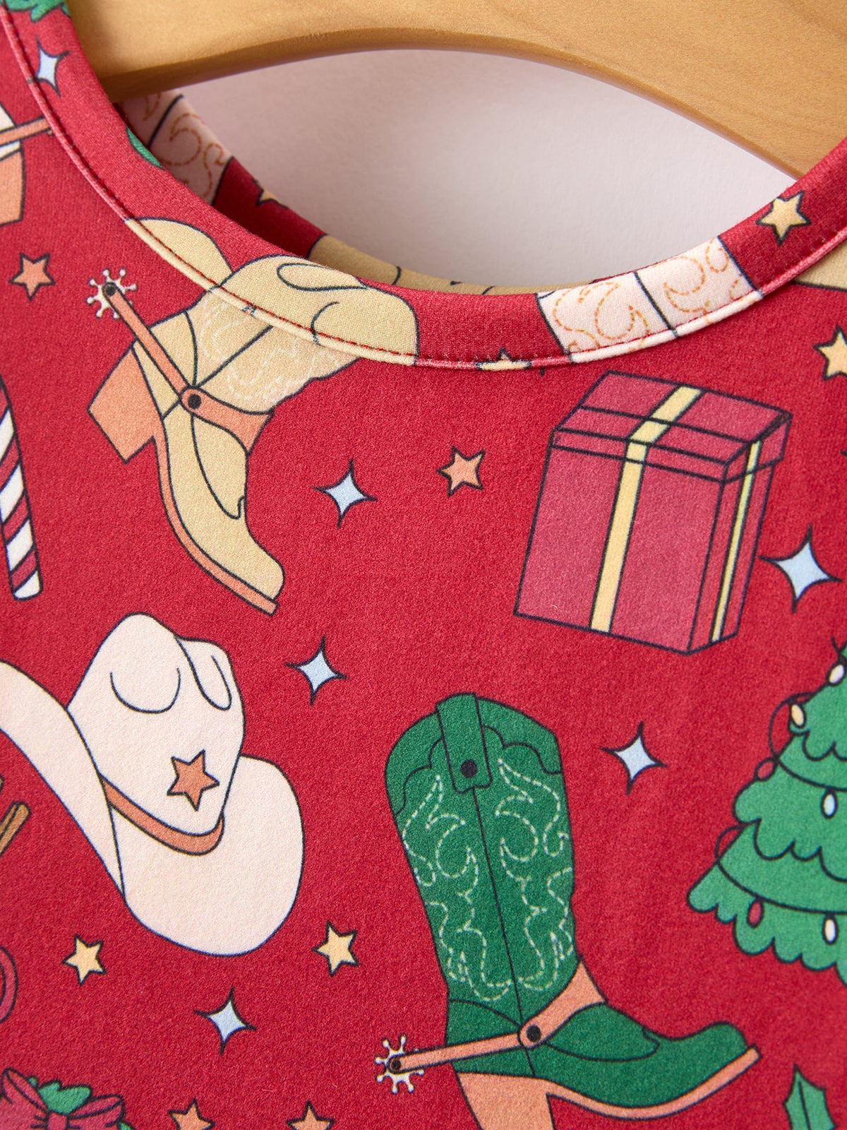 Girls Christmas Wreaths Twirl Long Sleeve Festive Dress by Rylee Faith Designs