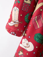 Girls Christmas Wreaths Twirl Long Sleeve Festive Dress by Rylee Faith Designs