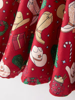 Girls Christmas Wreaths Twirl Long Sleeve Festive Dress by Rylee Faith Designs