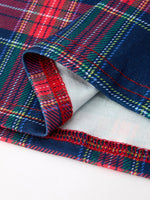 Navy Red Christmas Plaid Wreath Embroidered Girl Dress by Rylee Faith Designs