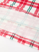 Red Christmas Plaid Wreath Embroidered Girl Dress by Rylee Faith Designs