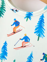 Christmas Girls Winter Ski & Pine Tree Print Twirl Dress by Rylee Faith Designs