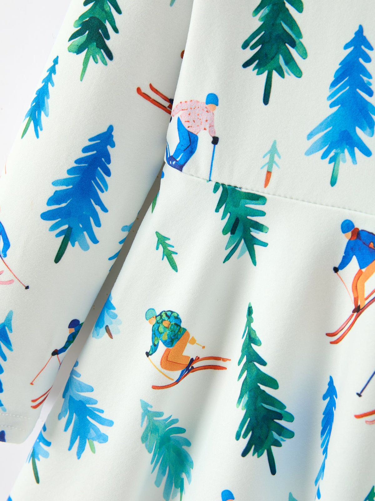 Christmas Girls Winter Ski & Pine Tree Print Twirl Dress by Rylee Faith Designs