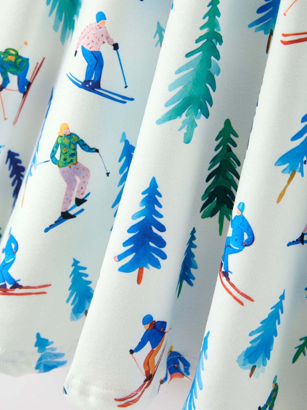 Christmas Girls Winter Ski & Pine Tree Print Twirl Dress by Rylee Faith Designs