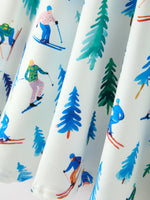 Christmas Girls Winter Ski & Pine Tree Print Twirl Dress by Rylee Faith Designs