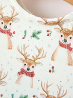 Girls Reindeer Christmas Twirl Long Sleeve Dress by Rylee Faith Designs