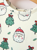 Girls Santa & Christmas Tree Print Twirl Dress by Rylee Faith Designs