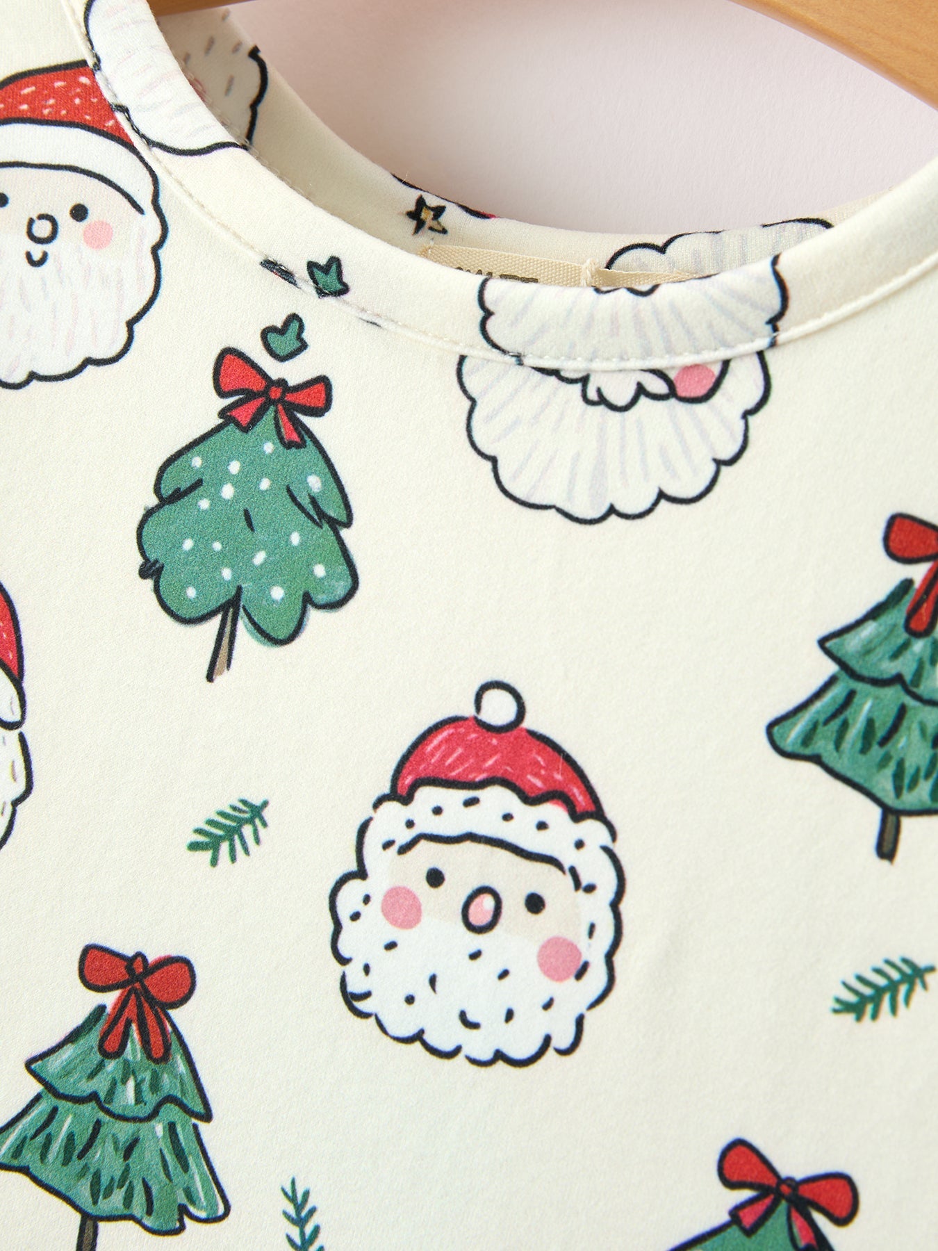 Girls Santa & Christmas Tree Print Twirl Dress by Rylee Faith Designs