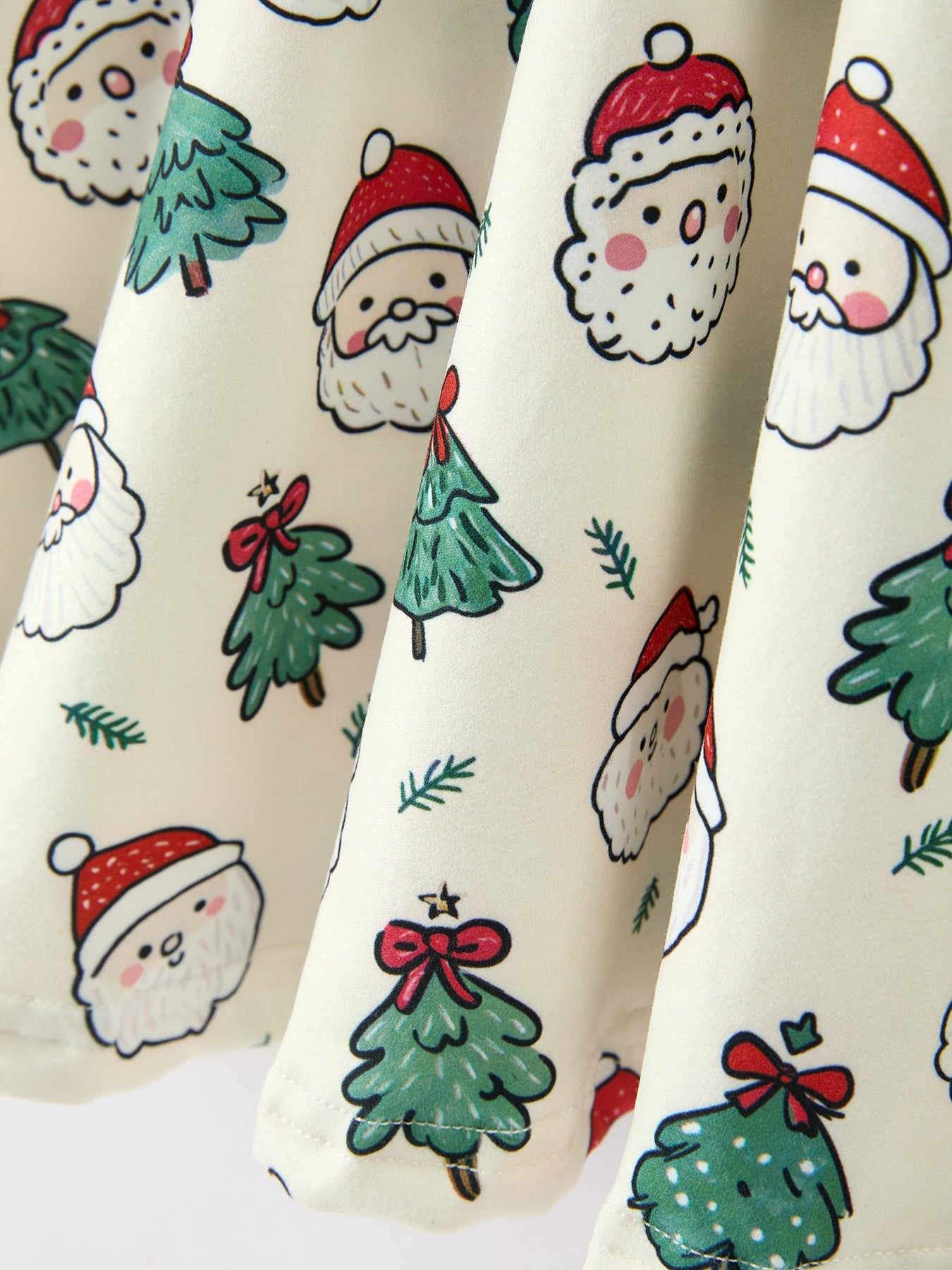 Girls Santa & Christmas Tree Print Twirl Dress by Rylee Faith Designs