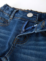 Girls Denim Bell Bottom Pants Lace Flare Jeans by Rylee Faith Designs
