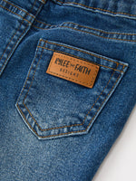 Girls Denim Bell Bottom Pants Lace Flare Jeans by Rylee Faith Designs