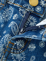 Girls Denim Bell Bottom Pants Decorative Print Flare Jeans by Rylee Faith Designs
