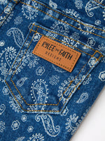 Girls Denim Bell Bottom Pants Decorative Print Flare Jeans by Rylee Faith Designs