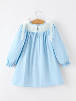 Christmas Nativity Smocked Long Sleeve Girls Dress by Rylee Faith Designs