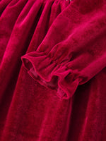Christmas Velvet Smocked Girls Dress with Pearl Detail by Rylee Faith Designs