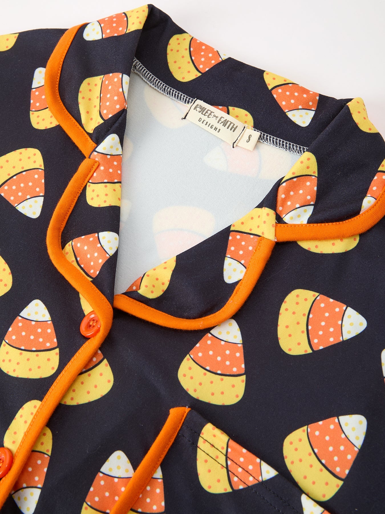 Halloween Candy Corn Mommy and Me Pajama Set Matching Lounge Set by Rylee Faith Designs