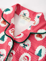 Mommy and Me Christmas Santa Print Pajama Set with Fur Trim by Rylee Faith Designs